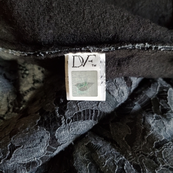 Diane von Furstenberg Jeraldine Lace Paneled Coat in Gray Merino Wool - Picture 11 of 12